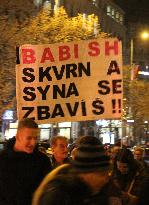 protest against PM Andrej Babis