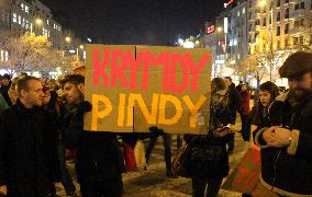 protest against PM Andrej Babis