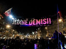protest against PM Andrej Babis