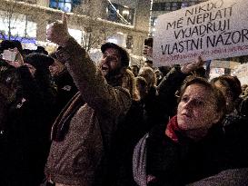 protest against PM Andrej Babis