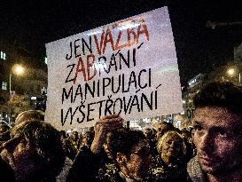 protest against PM Andrej Babis