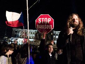 protest against PM Andrej Babis