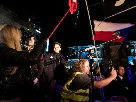 protest against PM Andrej Babis