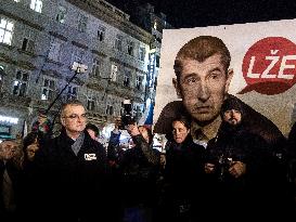 protest against PM Andrej Babis