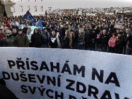 protest against PM Andrej Babis, march