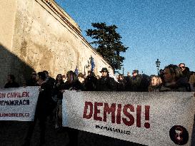 protest against PM Andrej Babis, march