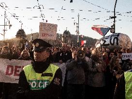 protest against PM Andrej Babis, march