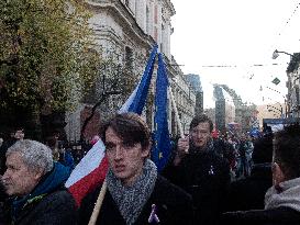 protest against PM Andrej Babis, march