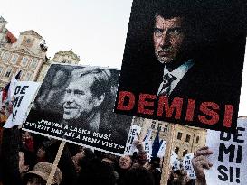 protest against PM Andrej Babis, march