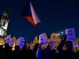 protest against PM Andrej Babis, march