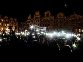 protest against PM Andrej Babis, march