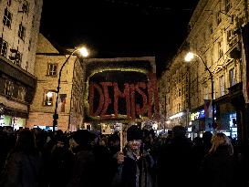 protest against PM Andrej Babis, march