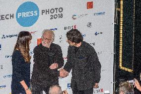 VERONIKA SOURALOVA, director Czech Press Photo, JOSEF KOUDELKA, photographer, DAVID CERNY, artist