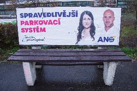 advert, bench ad, poster Dita Protopopova, Michal Fiser,