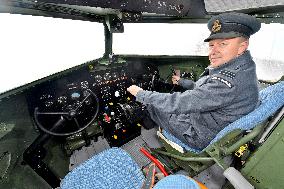 Douglas DC-3 military airliner called Dakota, cockpit