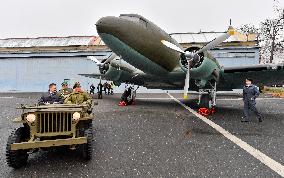 Douglas DC-3 military airliner called Dakota, Jeep Willys MB, Ales Knizek, Jiri Protiva