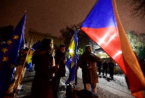 protest, Russian Embassy, Prague