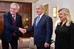 Milos Zeman, Benjamin Netanyahu, Sara Netanyahu