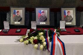 Czech fallen soldiers, photo Bronze Star Medal and Combat Infantry Badge