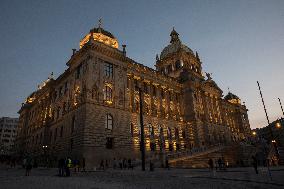 the reconstructed National Museum historical main building in Prague