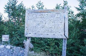 Thethi National Park, Prokletije Mountains, Welcome to Shala Commune sign