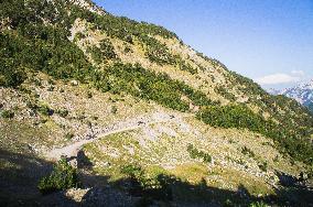 Thethi National Park, Prokletije Mountains, road, offroad car