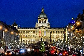 the reconstructed National Museum historical main building in Prague