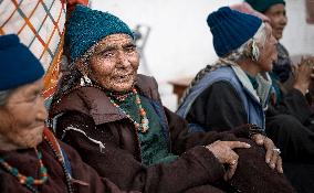 Ladakhi old women, Ladakh, Kashmir, India