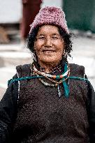 Ladakhi woman, traditional dress, Ladakh, Kashmir, India