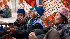 Ladakhi old women, Ladakh, Kashmir, India