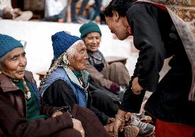 Ladakhi old women, Ladakh, Kashmir, India