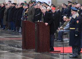 Milos Zeman, Prague Castle, ceremonial event marking 100 years of Castle Guard