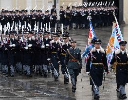 Prague Castle, ceremonial event marking 100 years of Castle Guard