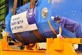 Skoda JS plant, the first Skoda 1000 container for spent fuel from Temelin nuclear power plant