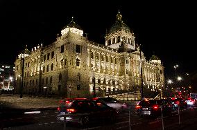 the reconstructed National Museum historical main building in Prague