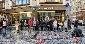 Heart for Vaclav Havel, Jungmann Square, Prague