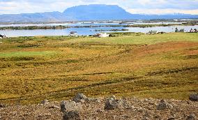 Iceland landscape, Myvatn Lake