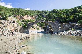 Hotova National Park, Benje thermal baths, Lengarica River Canyon, typical Ottoman Katiu Bridge