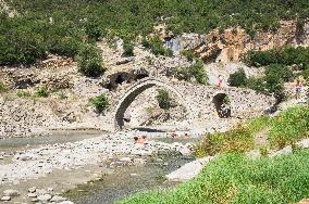 Hotova National Park, Benje thermal baths, Lengarica River Canyon, typical Ottoman Katiu Bridge