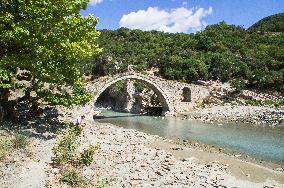 Hotova National Park, Benje thermal baths, Lengarica River Canyon, typical Ottoman Katiu Bridge