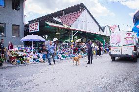 Korce (Korca) town, street selling