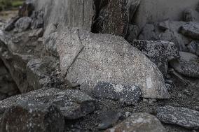 Buddhist sacred Mani stone, Himalayas, Ladakh, Kashmir, India