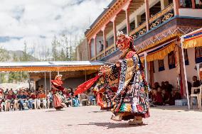 Dancing lamas, masks, monastery, Himalayas, Ladakh, Kashmir, India