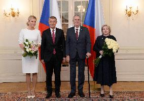 Monika Babisova, Andrej Babis, Milos Zeman, Ivana Zemanova