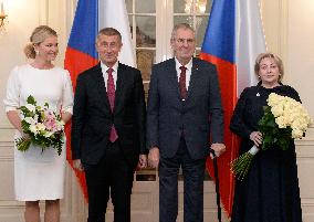 Monika Babisova, Andrej Babis, Milos Zeman, Ivana Zemanova