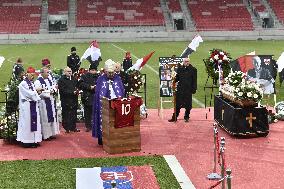 last farewell ceremony with legendary Slovak football forward Jozef Adamec