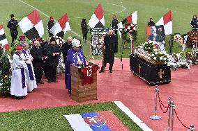 last farewell ceremony with legendary Slovak football forward Jozef Adamec