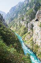 Bridge over the Piva River canyon