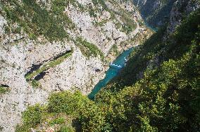 the Piva River canyon