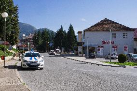 Police car,  Voli Supermarket, Mojkovac